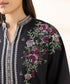 Unstitched Women's Embroidered Textured Lawn Black Three Piece Suit